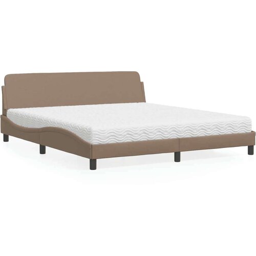 VidaXL Krevet s madracem cappuccino 180x200 cm umjetna koža Slike