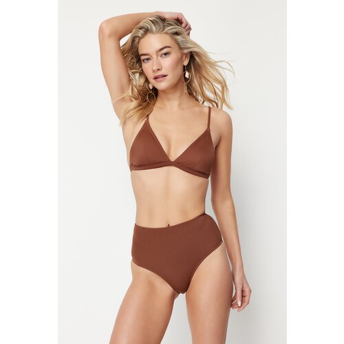 Trendyol Brown High Waist Bikini Bottom Cene