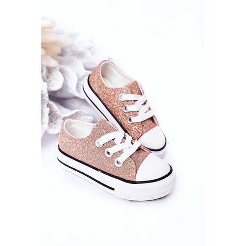 Kesi Children's Glitter Sneakers Rose Gold Bling-Bling Cene