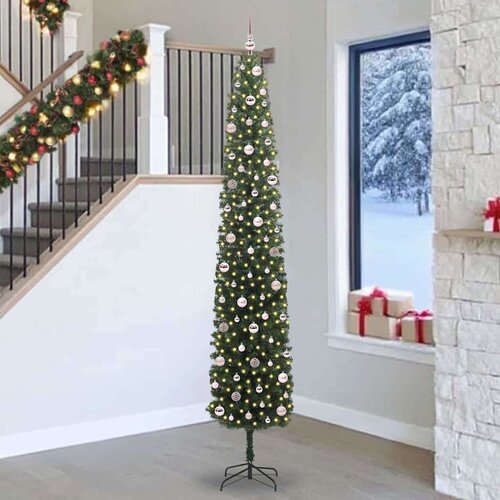 VidaXL Umjetno božićno drvce Zelena 270 cm PVC i čelik i plastika Slike