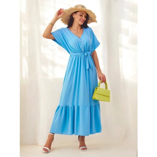 Resti Women&amp;#039;s midi dress with short sleeves and decorative buttons Slike