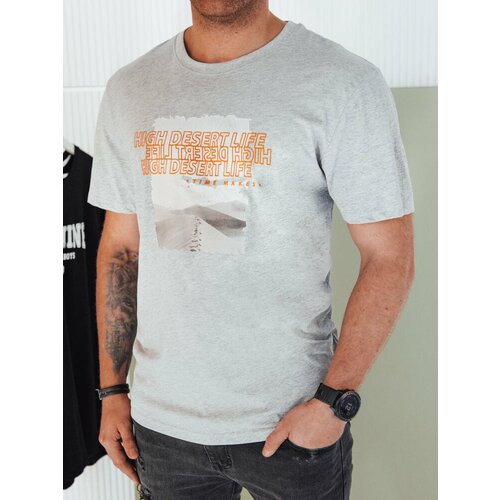 DStreet Grey men's T-shirt with print Cene