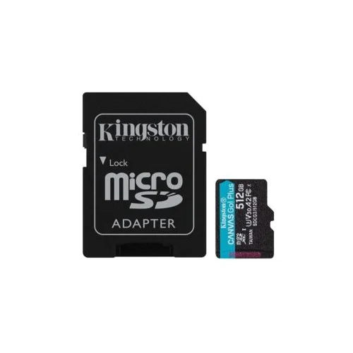 Kingston micro SD 512GB CanvasGoPlus r/w: 170MB/s/90MB/s