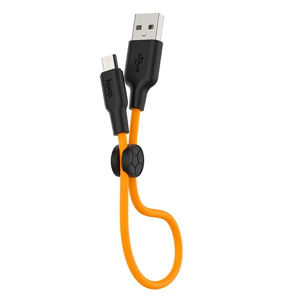 NOBRAND Kabel Hoco micro USB - črno oranžen, 25cm Cene