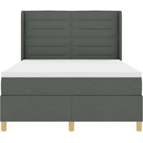 Box spring krevet Tamno siva 140 x 190 cm tkanina - Tamno siva 140 x 190 cm Dizajn linija Slike