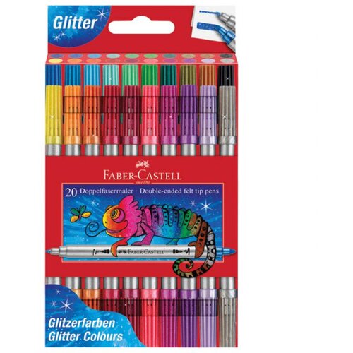  ŠKOLSKI 20BOJA OBOSTRANI GLITTER FABER CASTELL 151108 BLISTER Cene