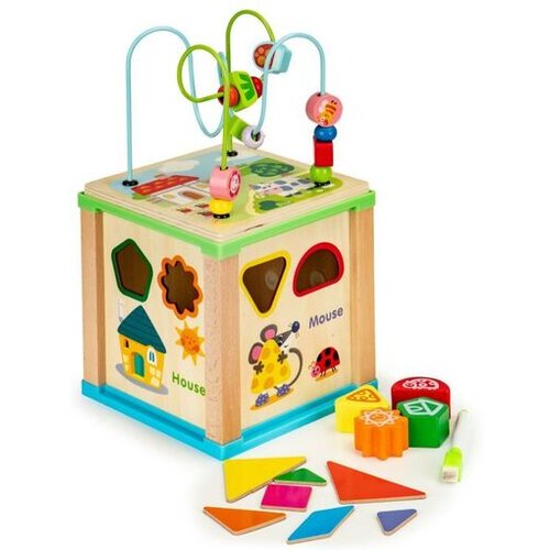 ECO TOYS Ecotoys Drvena edukativna kocka s pločom za pisanje Cijene