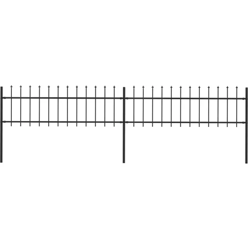 vidaXL Vrtna ograja s koničastimi vrhovi jeklo 3,4x0,6 m črna