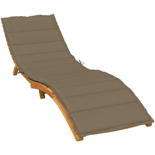 VidaXL Blazina za ležalnik melanž taupe 200x50x4 cm blago Slike
