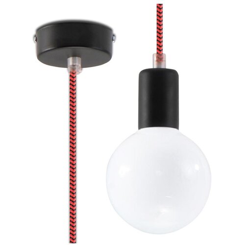 Sollux SL.0158 - Luster na kablu EDISON 1xE27/60W/230V crna/ crvena Slike