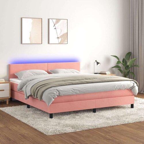  Box spring s madracem LED ružičasti 180x200cm bar&amp;scaron;unasti Slike