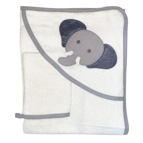 Bebekevi Peškir s kapuljačom i rukavicom - slon beli ( BEVI1250B ) Cene