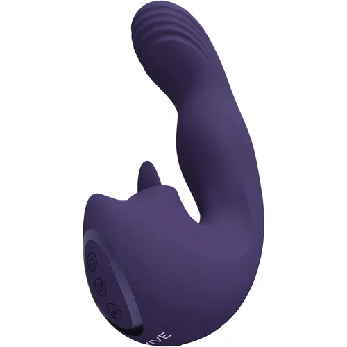 VIVE Yumi Rechargeable Triple Motor G-Spot Finger Motion Vibrator & Flickering Tongue Stimulator /urple