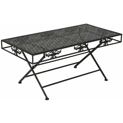 vidaXL Zložljiva klubska miza starinski stil kovina 100x50x45 cm črna