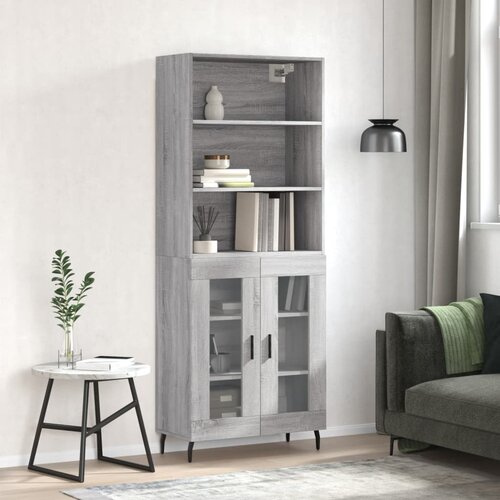 vidaXL Visoka komoda siva sonome 69 5x34x180 cm od konstruiranog drva Cijene