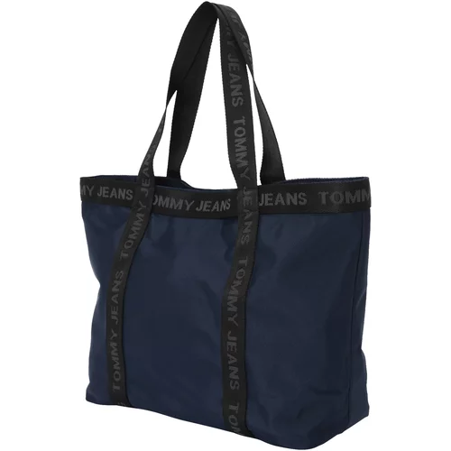 Tommy Jeans Nakupovalna torba mornarska / svetlo siva / črna