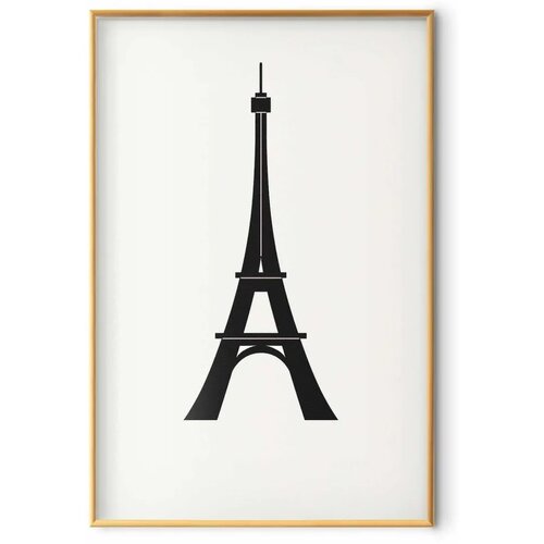  Plakat - Eiffel Tower Simple Black-and-White Graphic 29.7x42 Zlatni okvir Slike