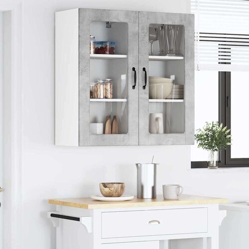 VidaXL zidni kuhinjski ormarić 2 pcs betonski sivi 40 x 31 x 80 cm Slike