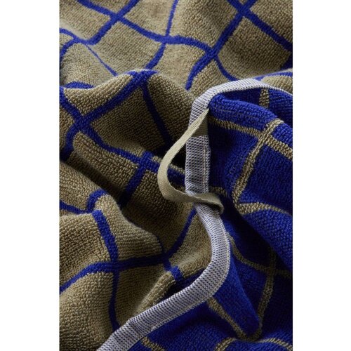 Jotex Zelena/modra bombažna brisača 90x150 cm Grid &amp;ndash; Slike