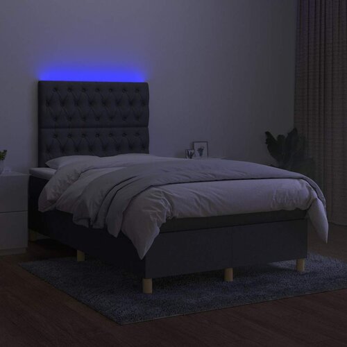  box spring s madracem LED tamnosivi 120 x 200 cm tkanina Slike