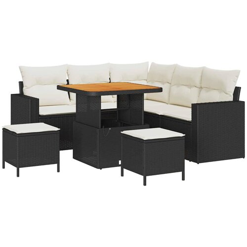  Sjedeća garnitura za vrt 8 kom. Crna poliratan 80 x 80 x 71 cm Slike