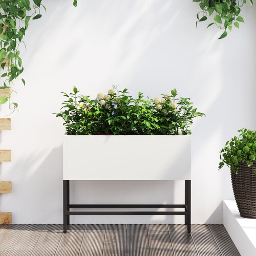 vidaXL Sadilica Bijela Metal 60 x 26 x 45 cm Metalna sadilica Cene