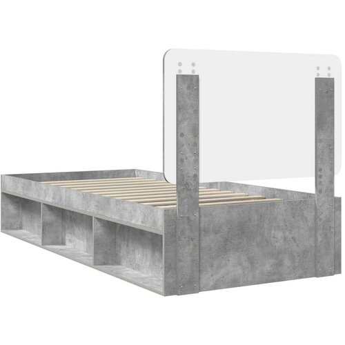  Okvir za krevet s uzglavljem Betonska siva 100 x 200 cm Slike