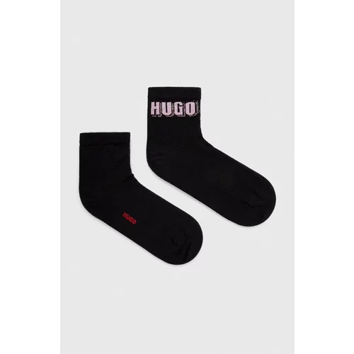 Hugo Čarape 2-pack za žene, boja: crna