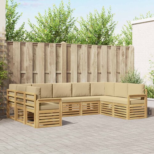  Set vanjskih sofa 7 pcs Bijela i Bež 304 x 128,5 x 73 cm Cijene
