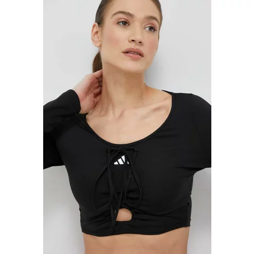 Adidas Majica z dolgimi rokavi za vadbo Dance črna barva