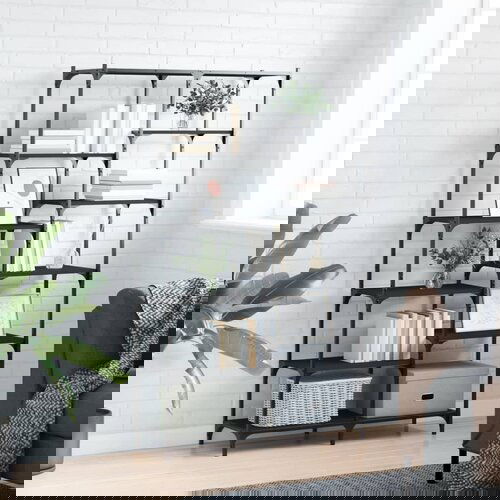 VidaXL Regal za knjige crni 100x32x170 cm konstruirano drvo i željezo Slike