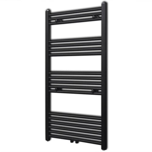 vidaXL kopalniški radiator z ravnimi cevmi 600x1160 mm črn Cene