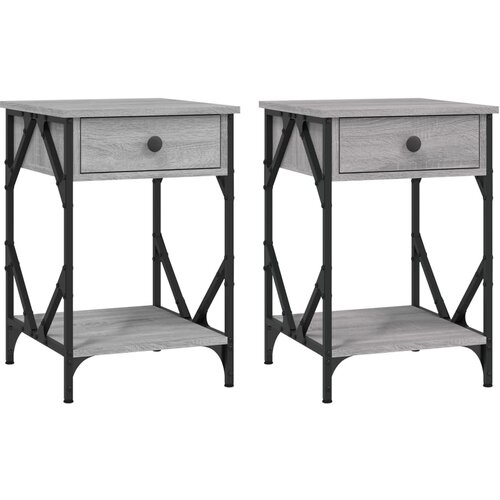 Maison Chic Dvo delni komplet Nočne omarice - Nočne mize siva sonoma 40x42x60 cm inženirski les, (21687508) Slike