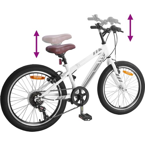  Planinski Bicikl 20 Inča 6-Speed za 5-8 godina Bijelo Slike