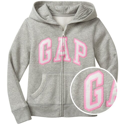 GAP Gray Girls&amp;#039; Baby Sweatshirt Logo Zip Hoodie Slike