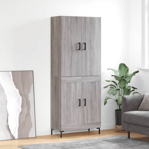 VidaXL Visoka komoda siva sonome 69 5x34x180 cm od konstruiranog drva Slike