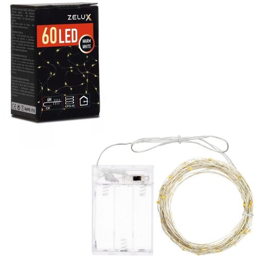 Zelux Baterijske micro LED lučke 60 LED 6m toplo bele Slike