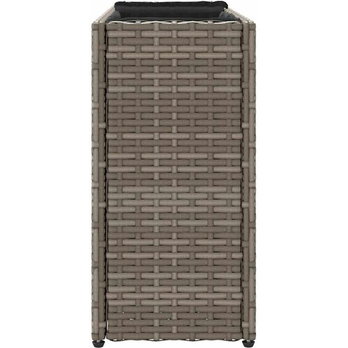  Vrtne sadilice s 2 posude 2 kom sive 90 x 20 x 40 cm poliratan Slike