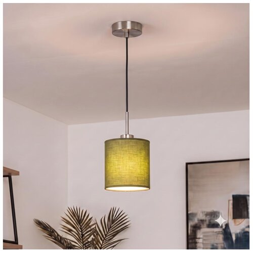 Brilagi LED luster na sajli NUBILA 1xE27/60W/230V prečnik 14 cm crna/zelena Slike