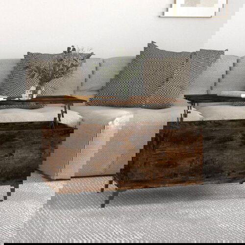 vidaXL Klubska mizica dimljeni hrast 90x44,5x45 cm inženirski les Cene