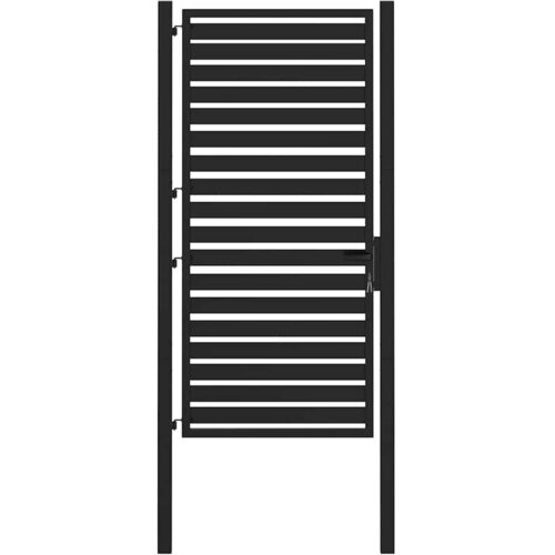 VidaXL Dvori&amp;scaron;na vrata - Vrtna vrata s mogućno&amp;scaron;ću zaključavanja crna 100x180 cm aluminijska - 100 x 180 cm Slike