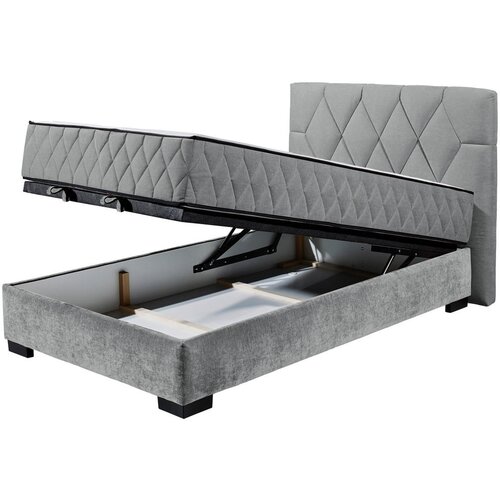 MID.YOU POSTELJA Z VZMETNICO 120 cm x 200 cm , tekstil, leseni material antracit Slike