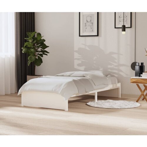 The Living Store Posteljni okvir bel iz trdnega lesa 90x200 cm - Posteljni Okvir, (21527227) Slike