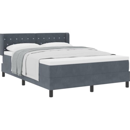 VidaXL box spring krevet s madracem tamno siva 160x200 cm bar&amp;scaron;un Slike