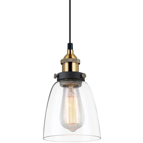  ITALUX MDM-2563/1 GD+CL - Visilica na sajli FRANCIS 1xE27/40W/230V crna/zlatna Slike