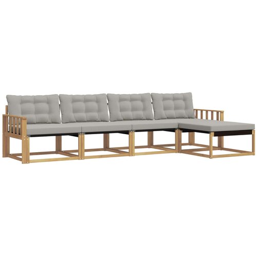 vidaXL Zunanja garnitura za sedenje 5 pcs Bela in svetlo siva, (5000269355) Cene