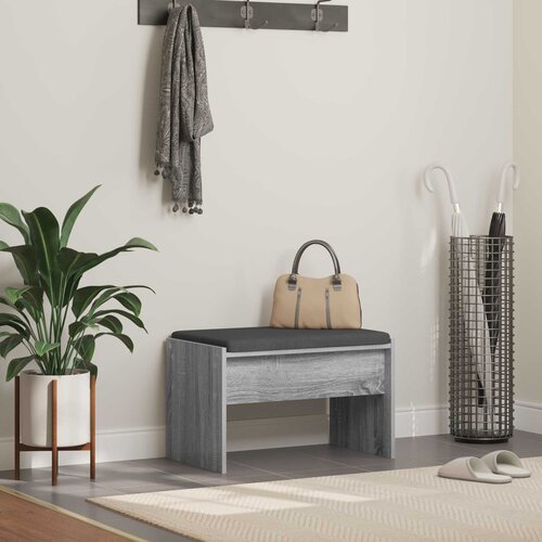  Klupa za hodnik s jastukom Siva Sonoma 63 x 38 x 40 cm Cijene