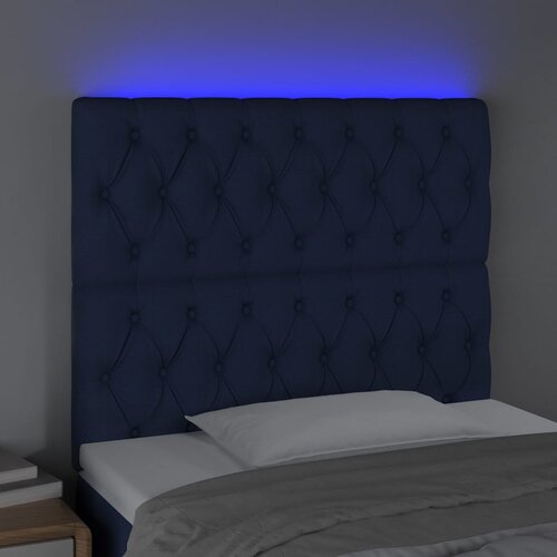  LED uzglavlje plavo 90x7x118/128 cm od tkanine Slike