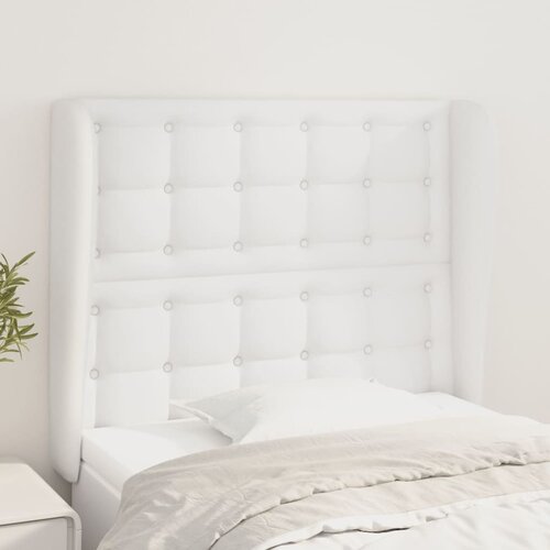 Uzglavlje s u&scaron;ima bijelo 83 x 23 x 118/128 cm od umjetne kože Cijene