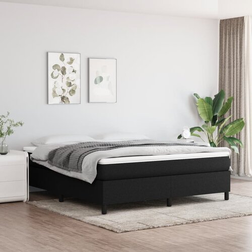  Okvir za krevet s oprugom crni 160x200 cm od tkanine Cijene